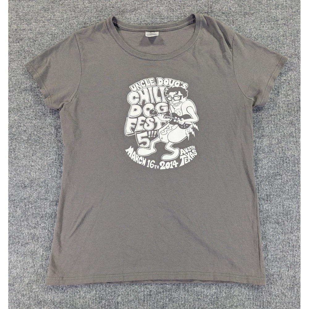 2014 Uncle Doug's Chili Dog Fest 5 Austin TX Gildan Heavy Cotton Women's Medium